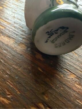 Limoges Green and White Porcelain Accent